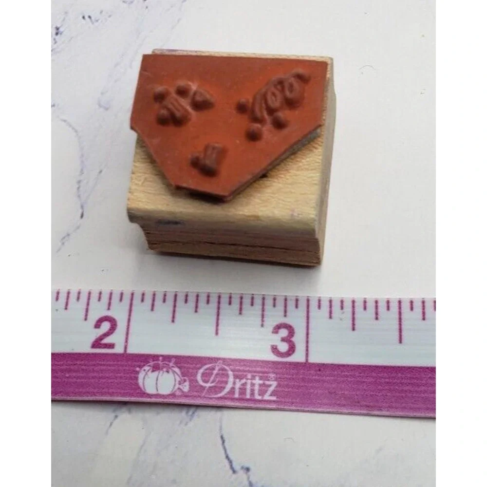 Mixed Lot of 10 Wood Mounted Rubber Stamps Nature Party Thanks